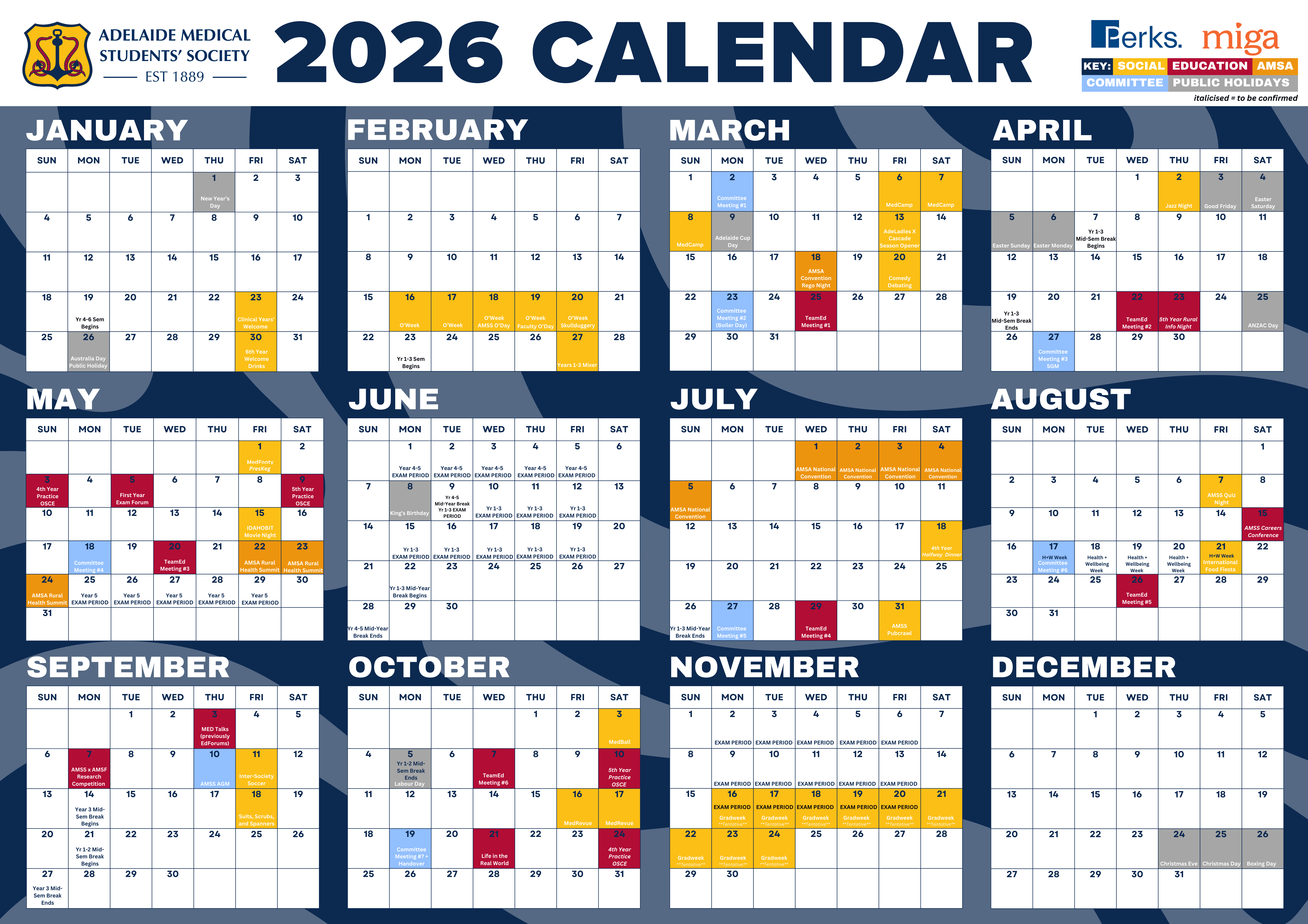 2026 calendar